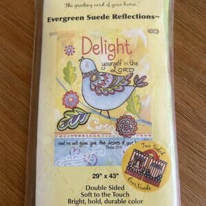 Evergreen Suede Reflections Decorative Flag W/Bird & Quote Psalm 31:4 29” X 43”